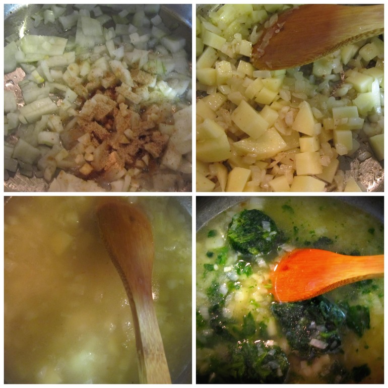 Крем-суп с картофелем и шпинатом