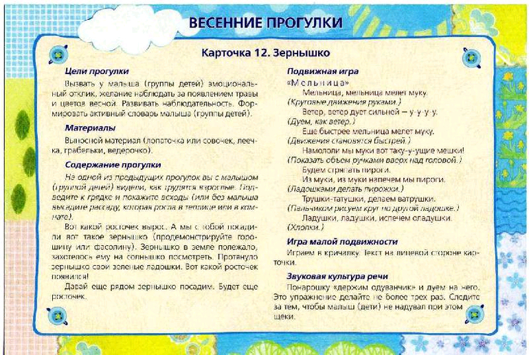 Карточки "Весенние прогулки"