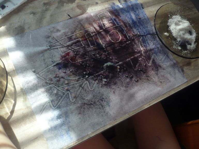 Художка. Рисование ватными палочками и солью.