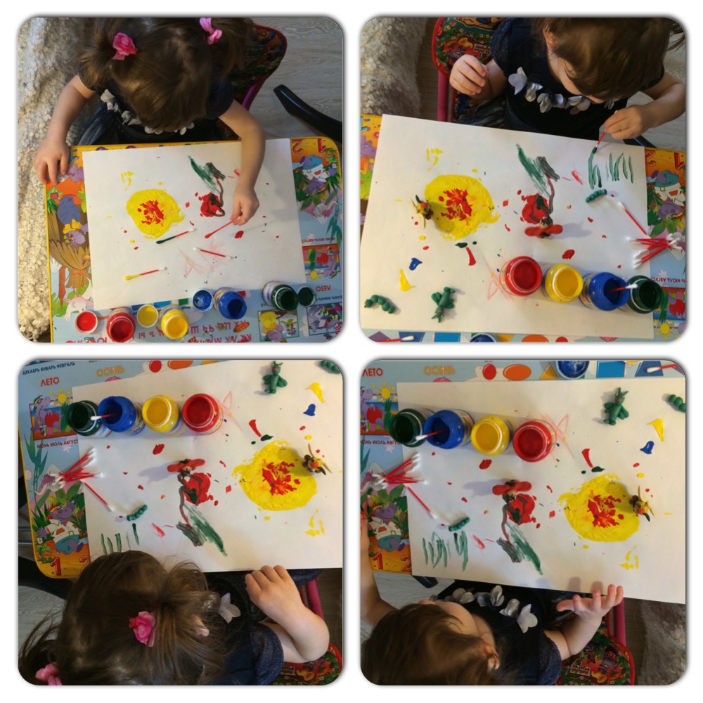 Художка. Рисуем ватными палочками.