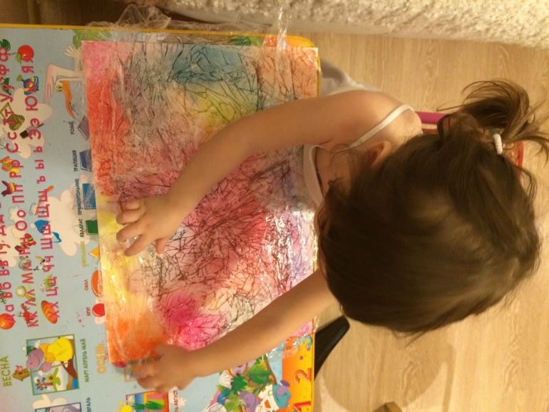 Художка он-лайн. Акварель и полиэтилен.