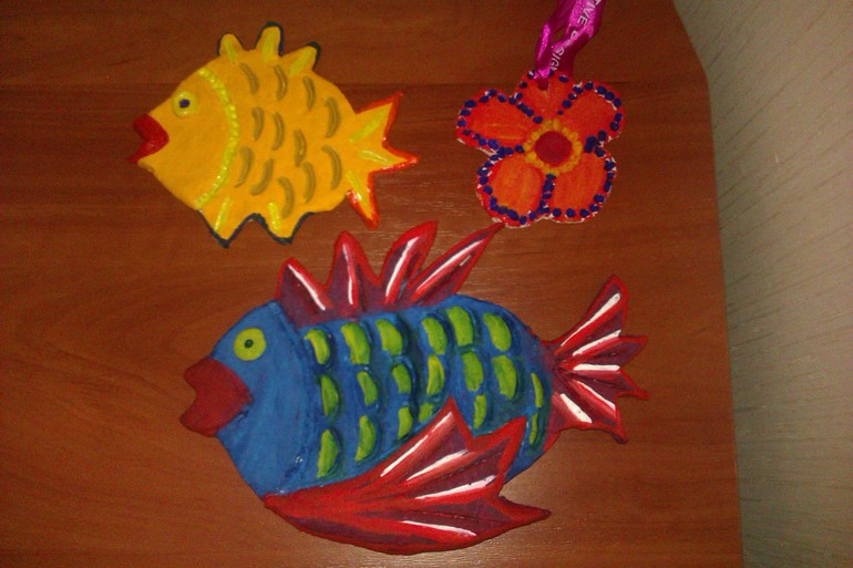 Лепили и с гордостью потом раскрасили...