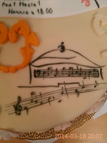 Торт для утонченной женщины, которая любит музыку!