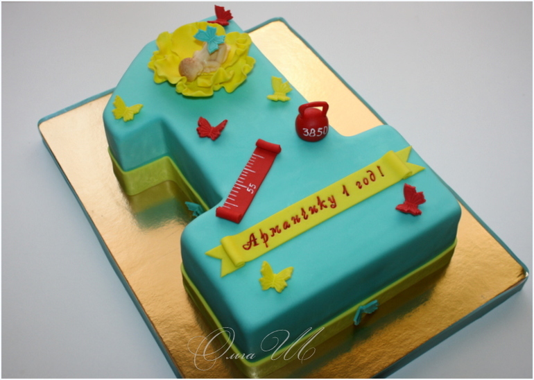 Торт на годик "Единичка"