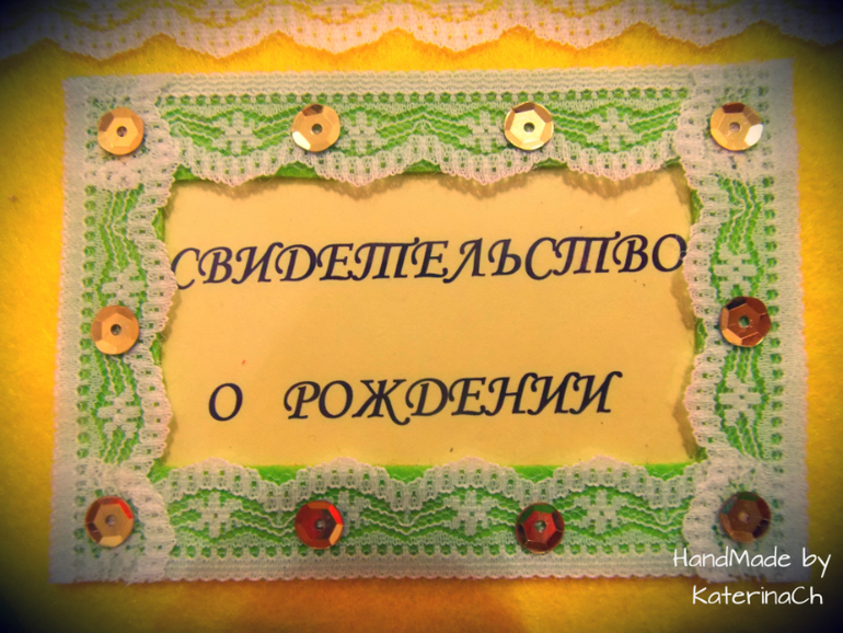 ФЕТРО - Обложка для свидетельства о рождении №2