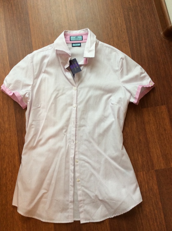 Женская рубашка hawes and Curtis размер 10 uk цвет белый с розовую клетку. Лимитированная серия.