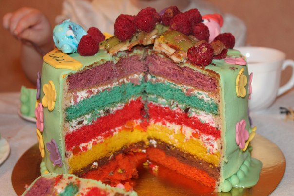 Вот такой получился недавно тортик веселенький