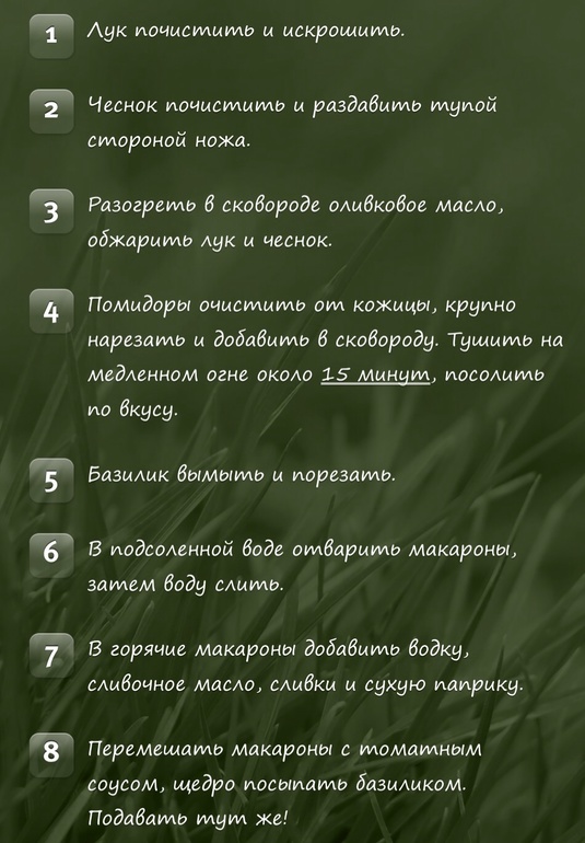 Макароны с водкой (Ю.Высоцкая)