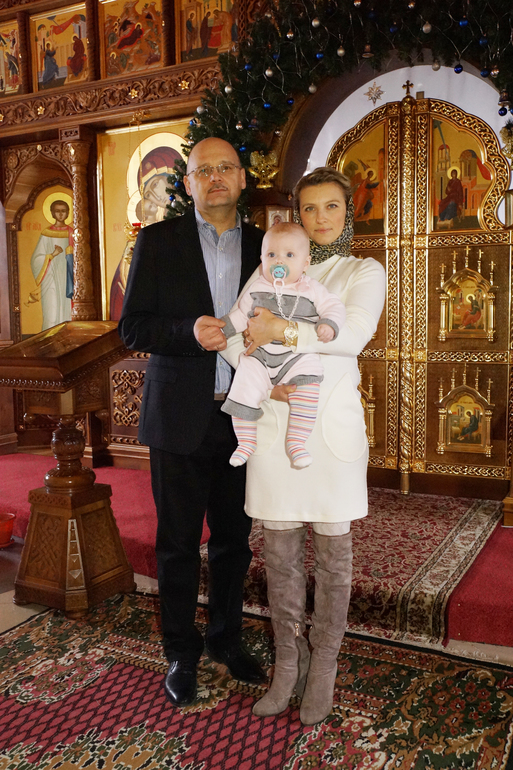 Покрестили малыша позже всех))