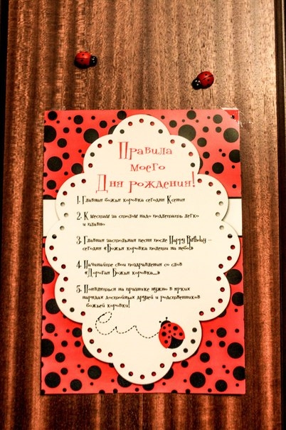 Оформление празника в стиле "божья коровка".