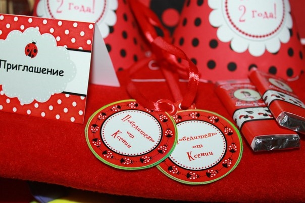 Оформление празника в стиле "божья коровка".