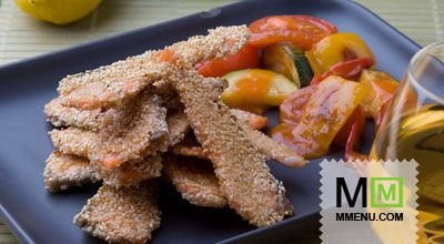 Лосось в кунжуте