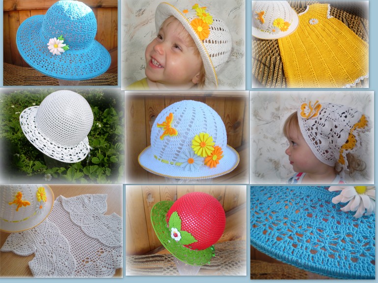 Вяжу  на продажу детские шляпки, косыночки