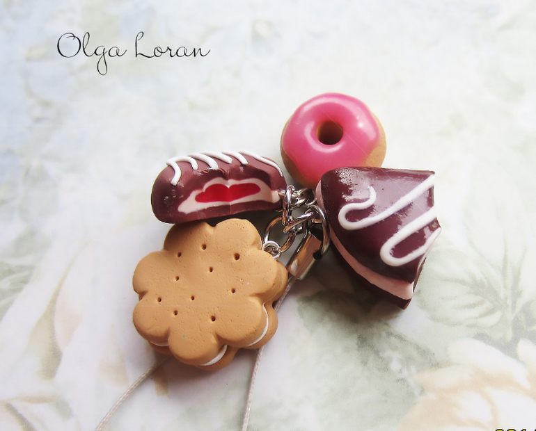 Брелки на телефон " Сладости"