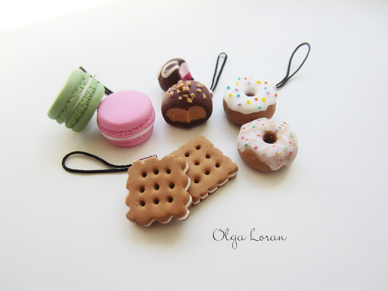 Брелки на телефон " Сладости"