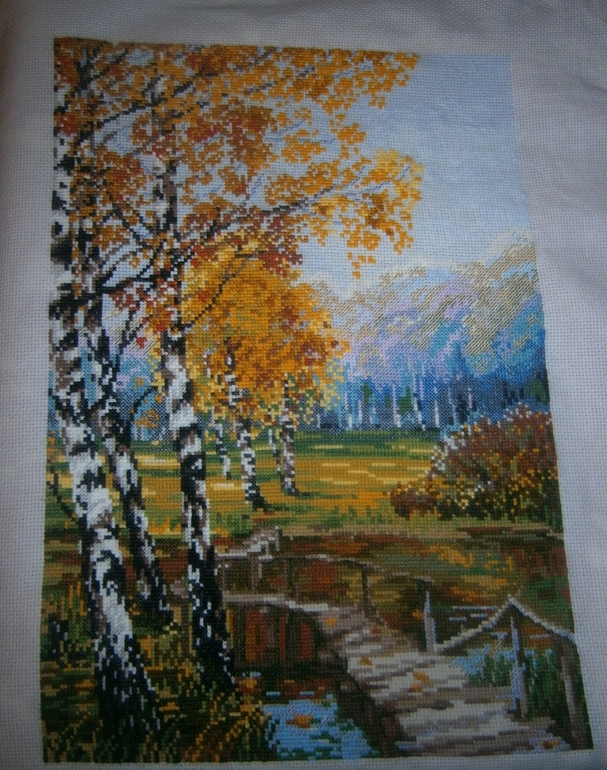 УРА! УРА! я ее закончила "Березовая роща" от РИОЛИСА