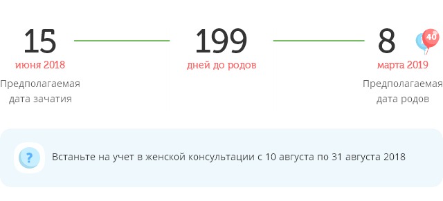 Калькулятор даты родов