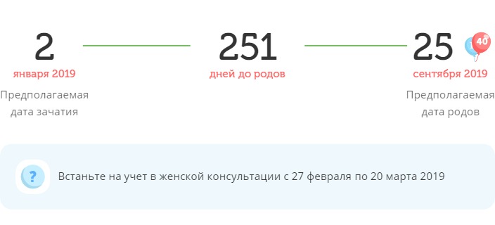 Калькулятор даты родов