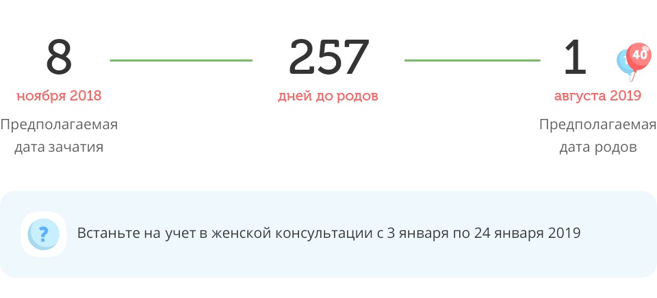 Калькулятор даты родов