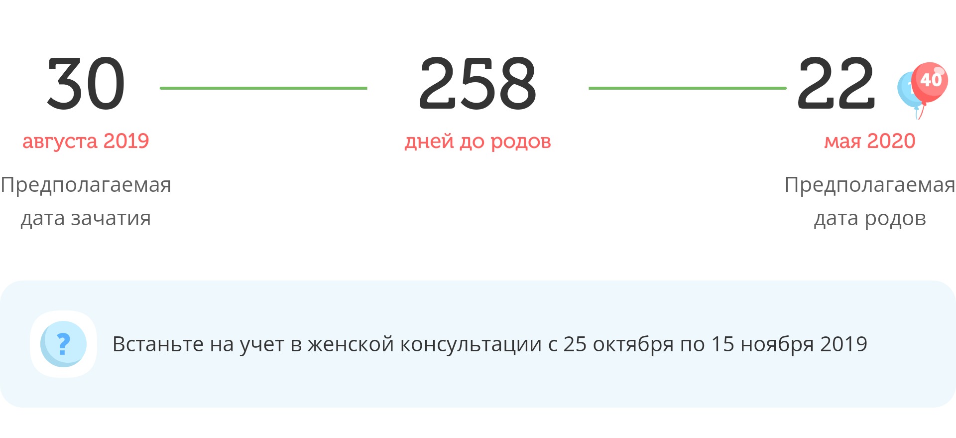 Калькулятор даты родов