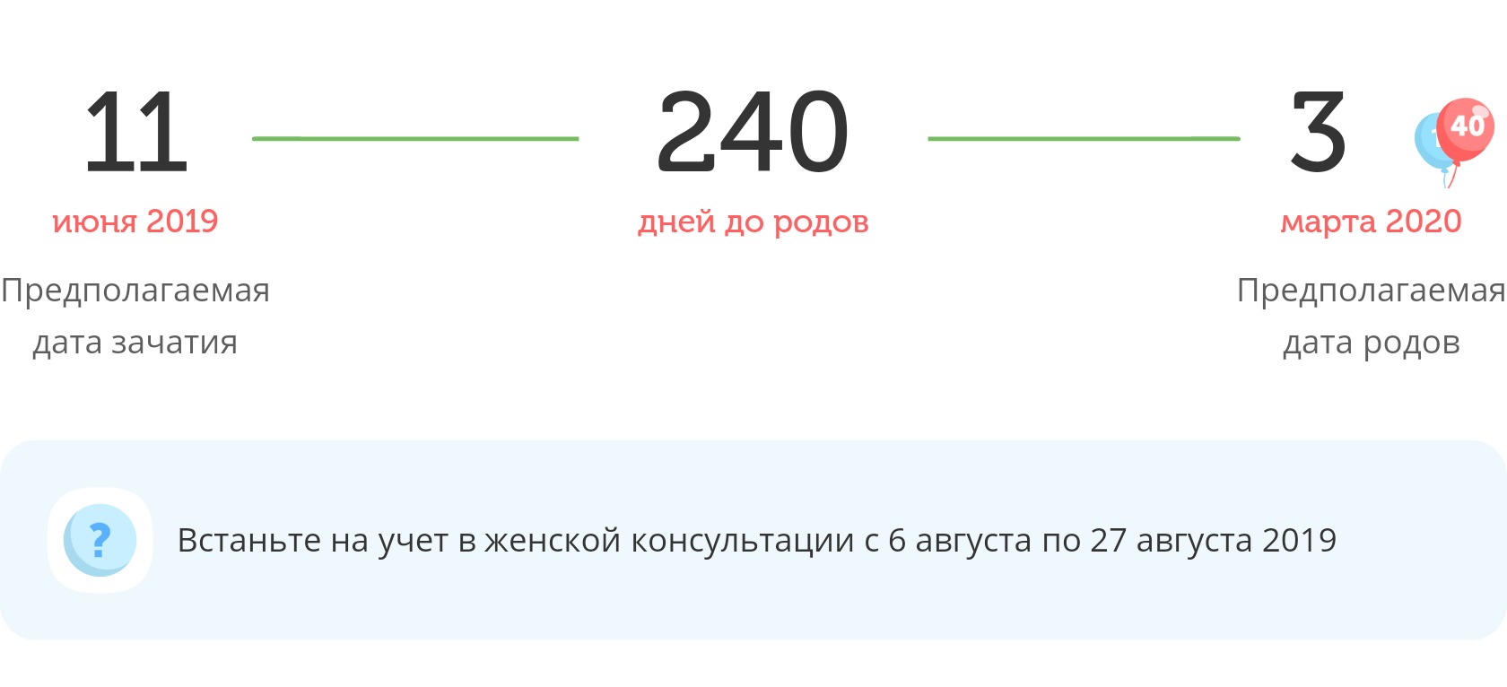 Калькулятор даты родов