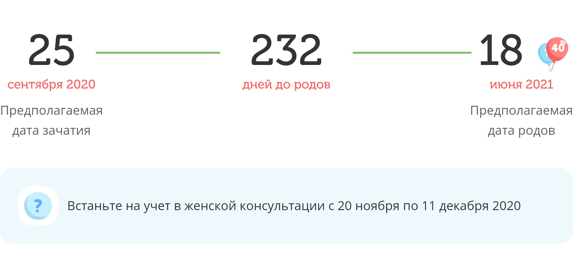 Калькулятор даты родов