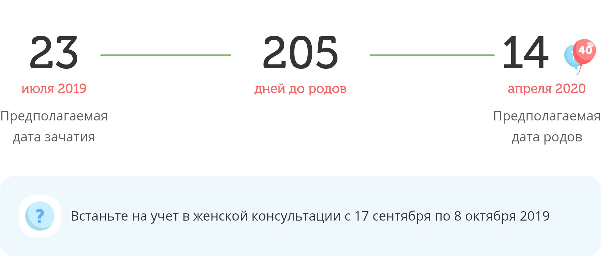 Калькулятор даты родов