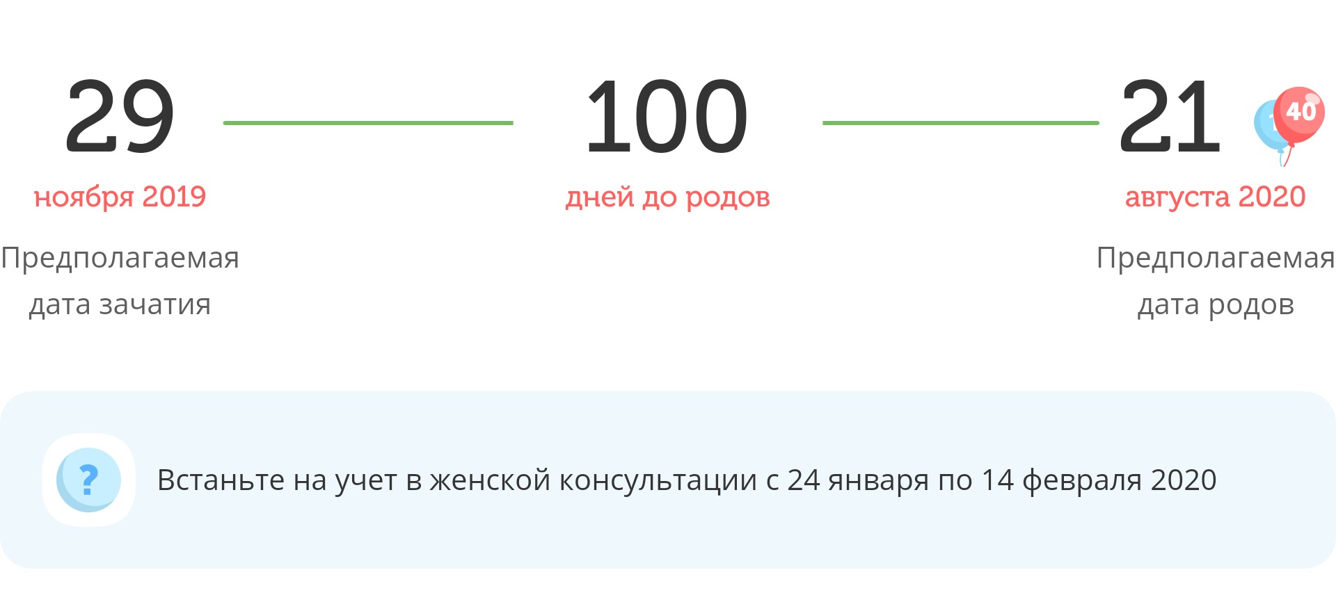 Калькулятор даты родов