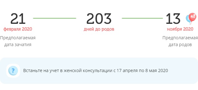 Калькулятор даты родов