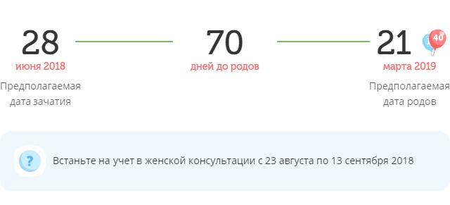 Калькулятор даты родов