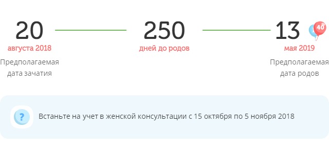 Калькулятор даты родов