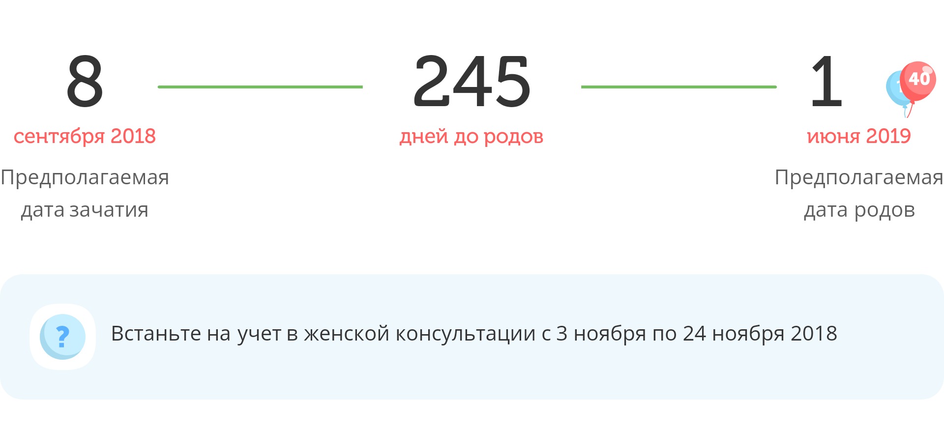Калькулятор даты родов