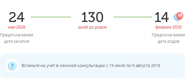 Калькулятор даты родов