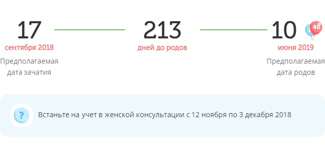 Калькулятор даты родов