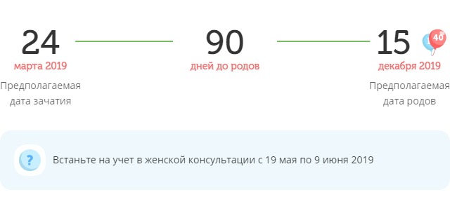 Калькулятор даты родов