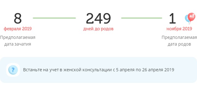 Калькулятор даты родов
