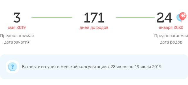 Калькулятор даты родов