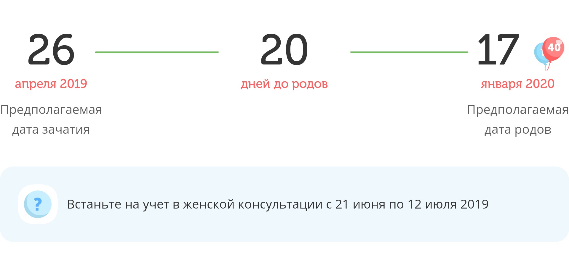 Калькулятор даты родов