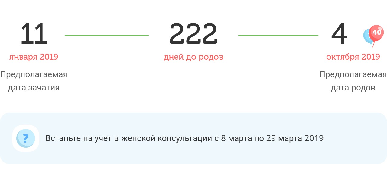 Калькулятор даты родов
