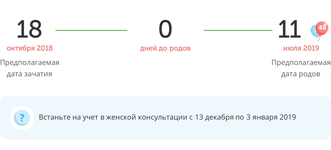 Калькулятор даты родов