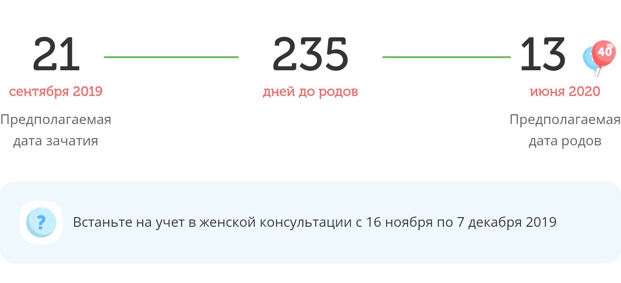 Калькулятор даты родов