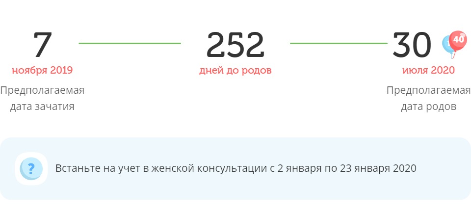 Калькулятор даты родов