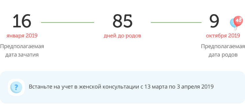 Калькулятор даты родов