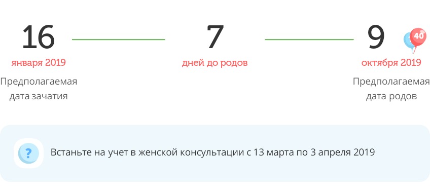 Калькулятор даты родов