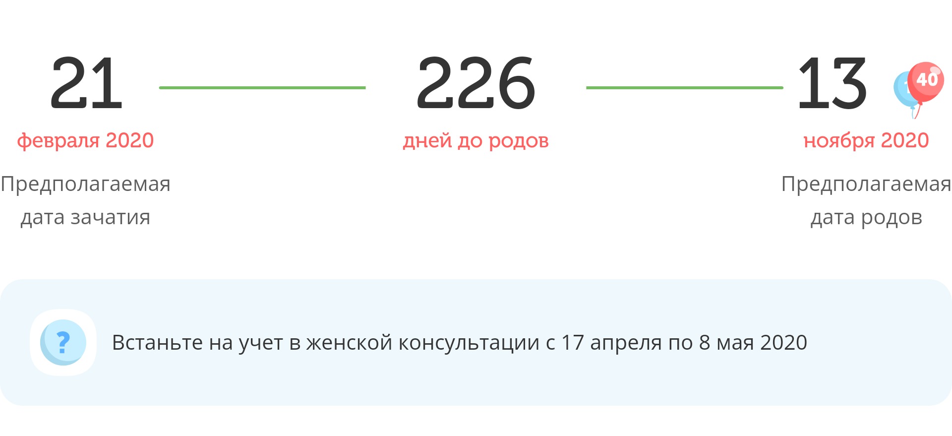 Калькулятор даты родов