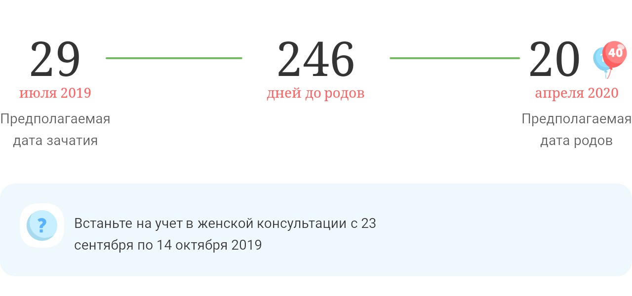 Калькулятор даты родов