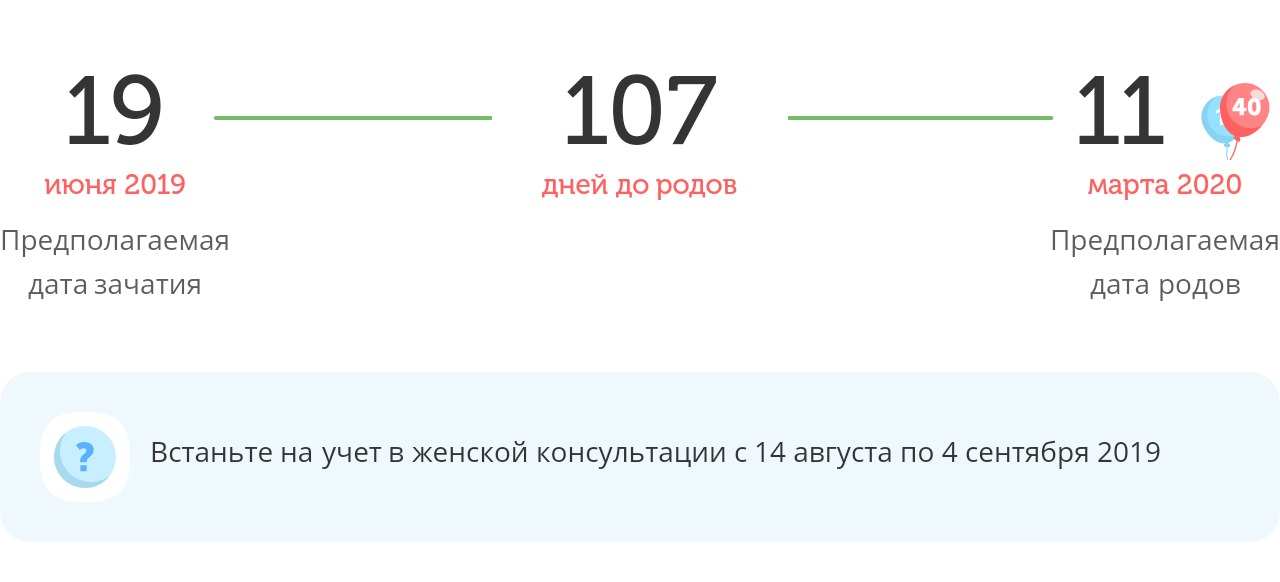 Калькулятор даты родов