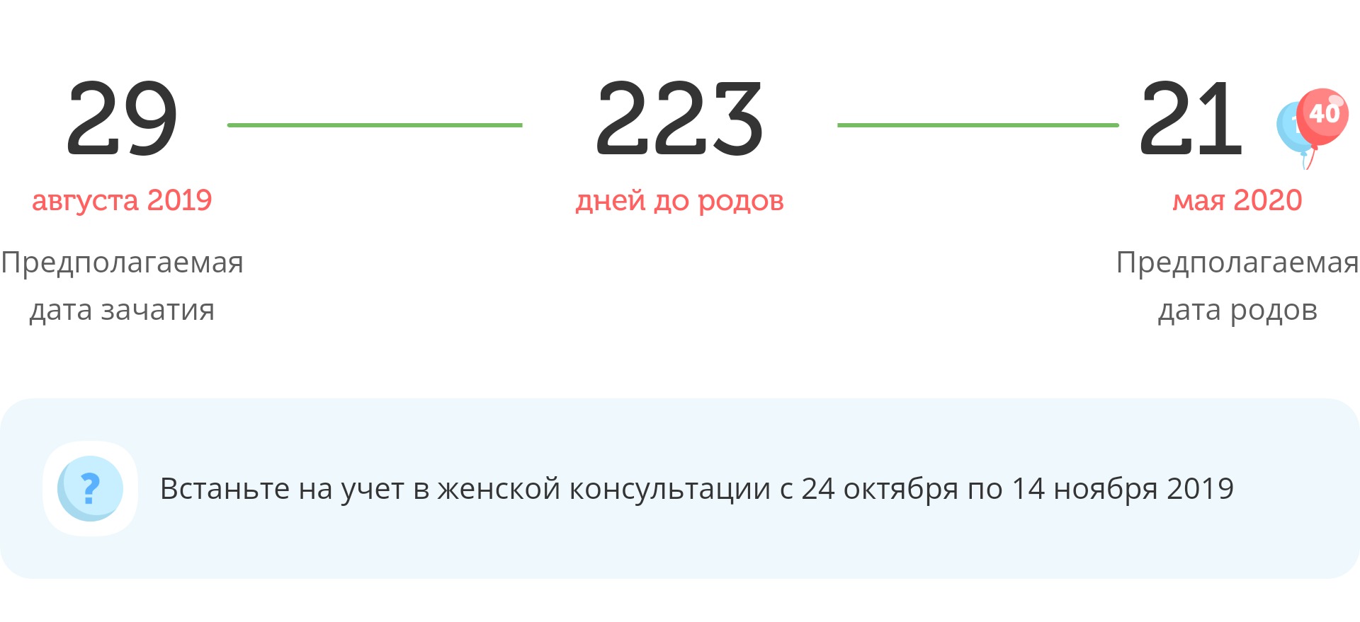 Калькулятор даты родов