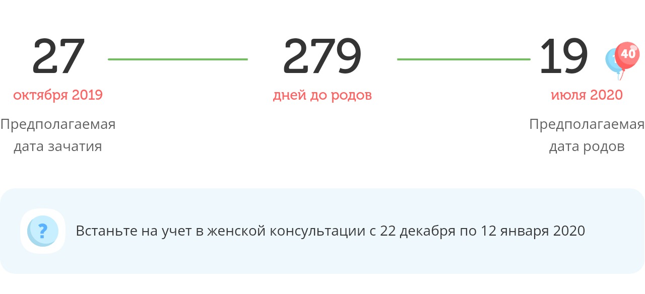 Калькулятор даты родов