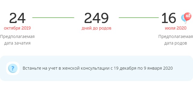 Калькулятор даты родов